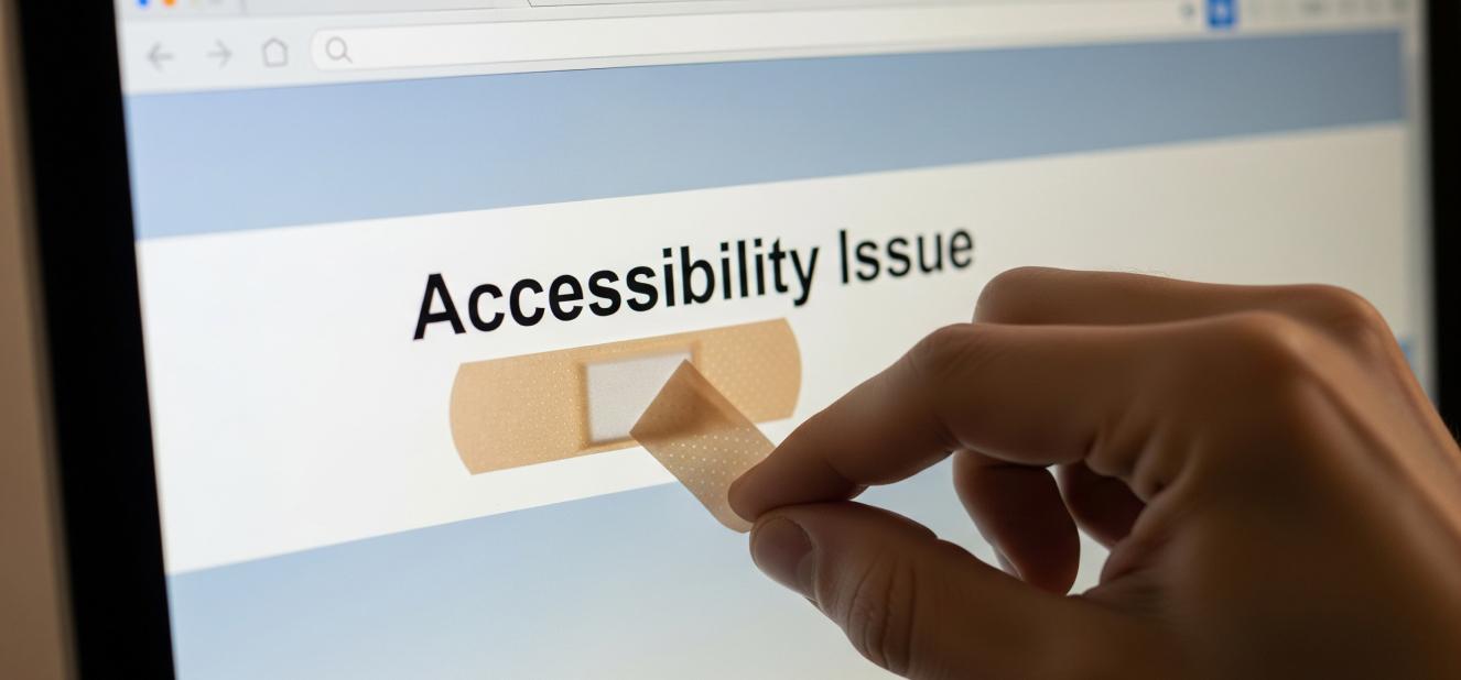 a user placing a band-aid on a laptop screen
